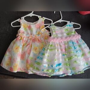 Nannette Baby & Marmellata Dress Set | 3-6M & 6M💛💙🩷